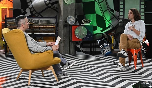 Марко Новаковић и Бошко Крљаш у студију Раних кадрова