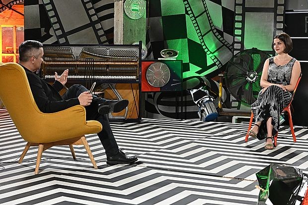 Марко Новаковић и Милица Спасојевић у студију Раних кадрова