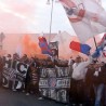 Туча навијача Хајдука и Динама 