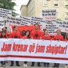 Протест испред Амбасаде Србије у Тирани