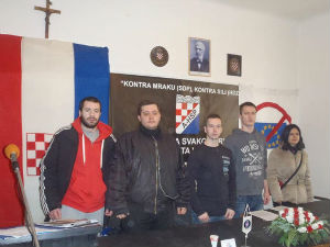 Најава проусташког скупа у центру Загреба