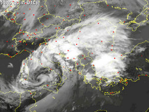 Сателитски снимак циклона над Балканом
