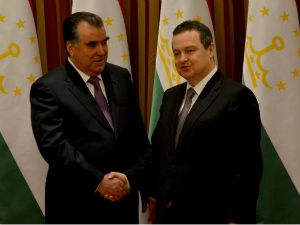 Дачић са највишим званичницима Таџикистана