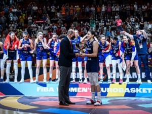 Дочек кошаркашица Србије на платоу испред Старог двора