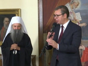 Вучић са патријархом: Свесрпско светилиште биће изграђено на најтужнијем месту у Доњој Градини