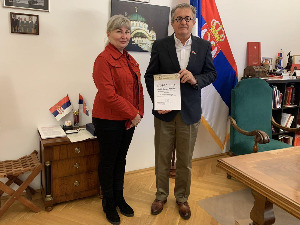 Zahvalnica ambasadoru Rodiću za podršku Zahvalnica ambasadoru Rodiću za podršku