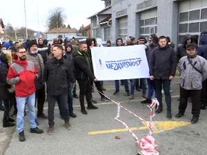 Пирот, протест чланова синдиката "Независност" Тигар Тајерса