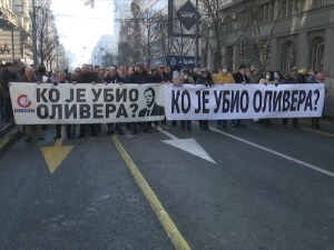 Протестно окупљање и шетња у Београду поводом годишњице убиства Ивановића
