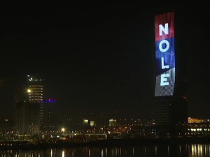 Подршка са куле Београд: Ноле, ти си понос Србије