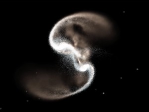 Фасцинантни космички анђео, Хабл снимио судар две галаксије