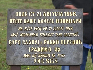 Девети пут постављена спомен-плоча новинарима отетим на КиМ