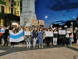 Протест руских грађана у Београду због рата и мобилизације 