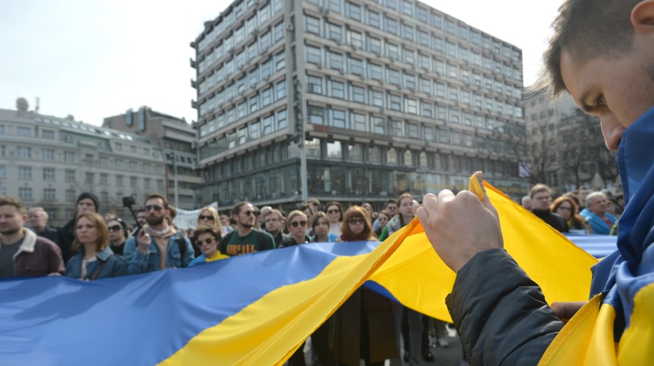 Марш солидарности са Украјином у Београду, отворена изложба "Година несаломивости" Марш солидарности са Украјином у Београду, отворена изложба "Година несаломивости"